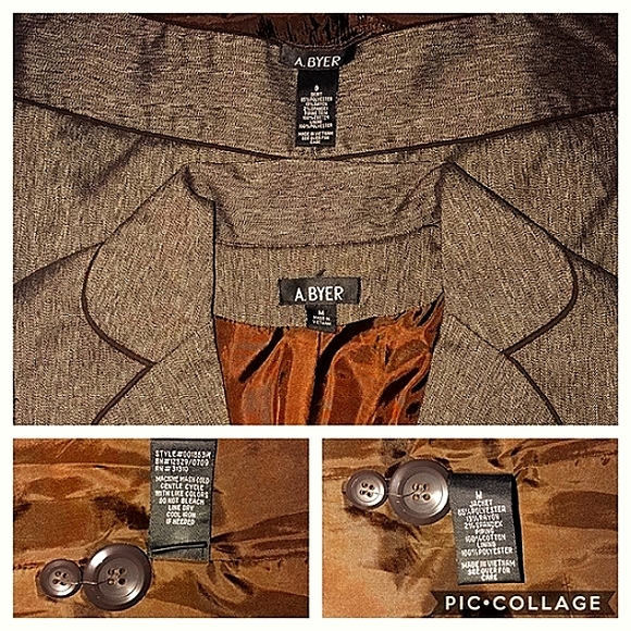 A.Byer Suit, HERRINGBONE Pattern Skirt/Jacket- M - Picture 3 of 8